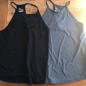 2 pack high neck workout tanks.
